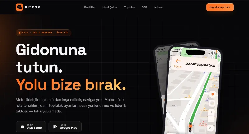 Gidonx Motosiklet Navigasyon Uygulamas&amp;#x131;